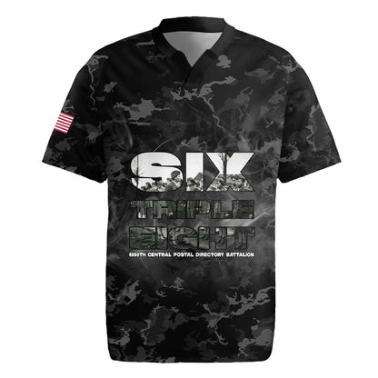African American Heroes Rugby Jersey Six Triple Eight - Camo Style