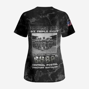 African American Heroes Scrub Top Six Triple Eight - Camo Style