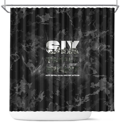 African American Heroes Shower Curtain Six Triple Eight - Camo Style
