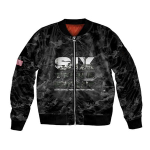 African American Heroes Sleeve Zip Bomber Jacket Six Triple Eight - Camo Style