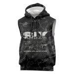 African American Heroes Sleeveless Hoodie Six Triple Eight - Camo Style