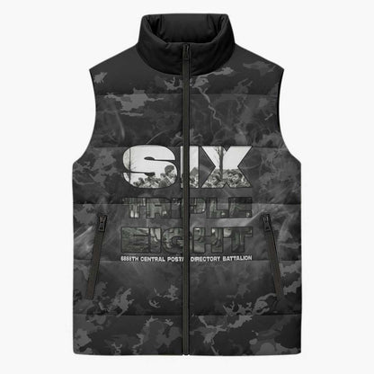 African American Heroes Sleeveless Puffer Jacket Six Triple Eight - Camo Style