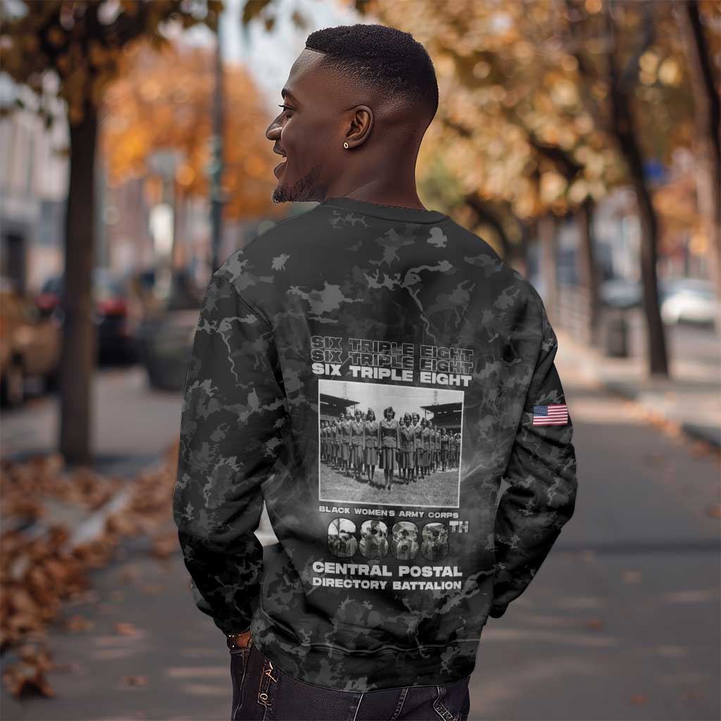 African American Heroes Sweatshirt Six Triple Eight - Camo Style