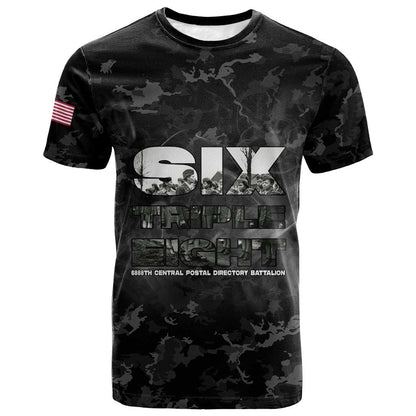 African American Heroes T shirt Six Triple Eight - Camo Style
