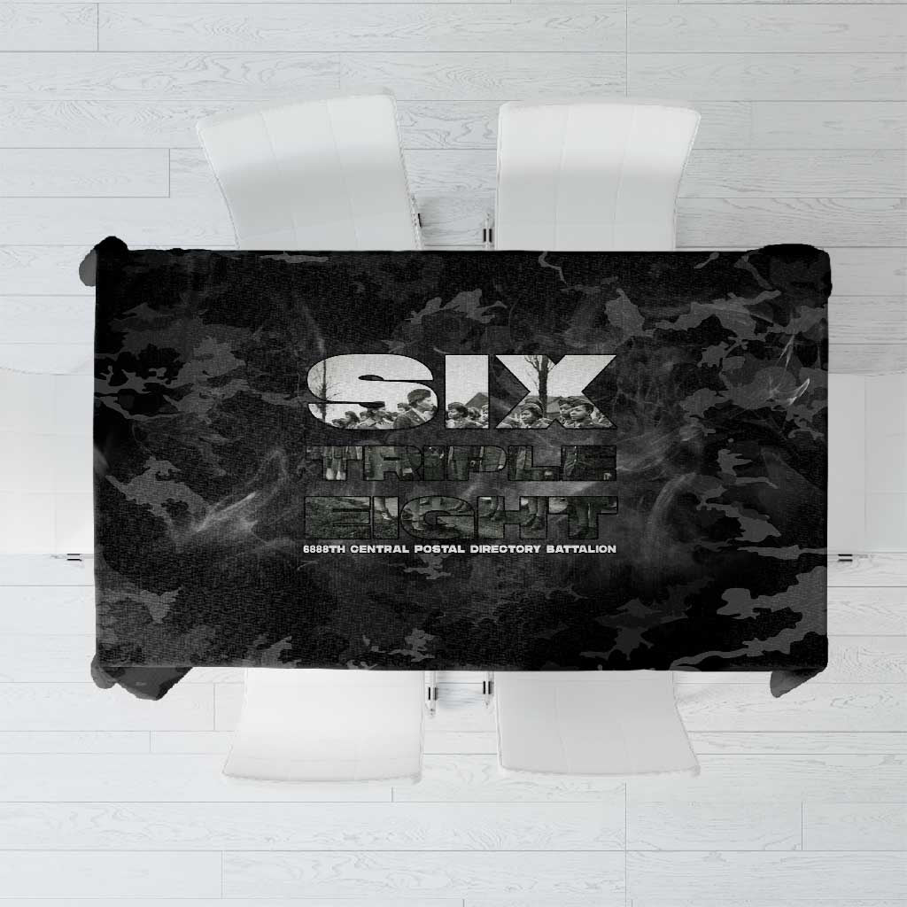 African American Heroes Tablecloth Six Triple Eight - Camo Style