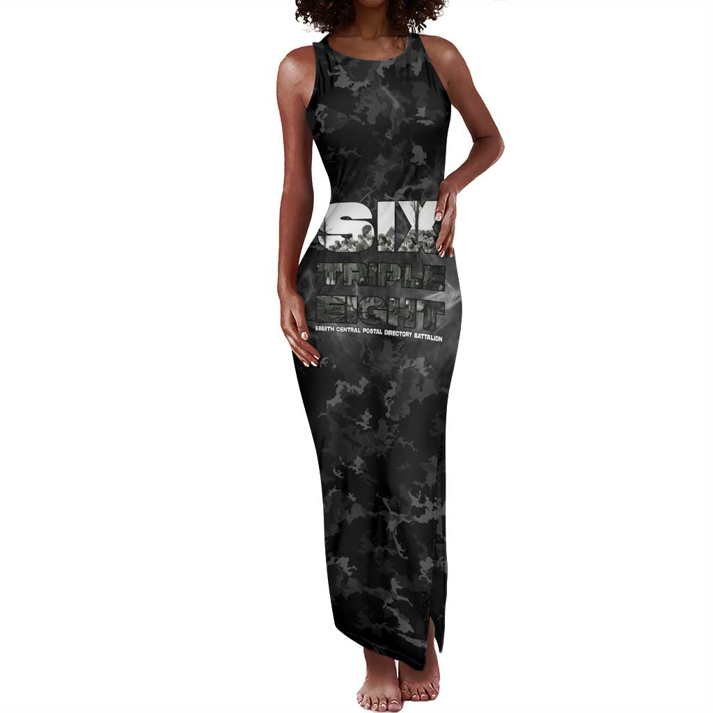 African American Heroes Tank Maxi Dress Six Triple Eight - Camo Style