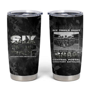 African American Heroes Tumbler Cup Six Triple Eight - Camo Style
