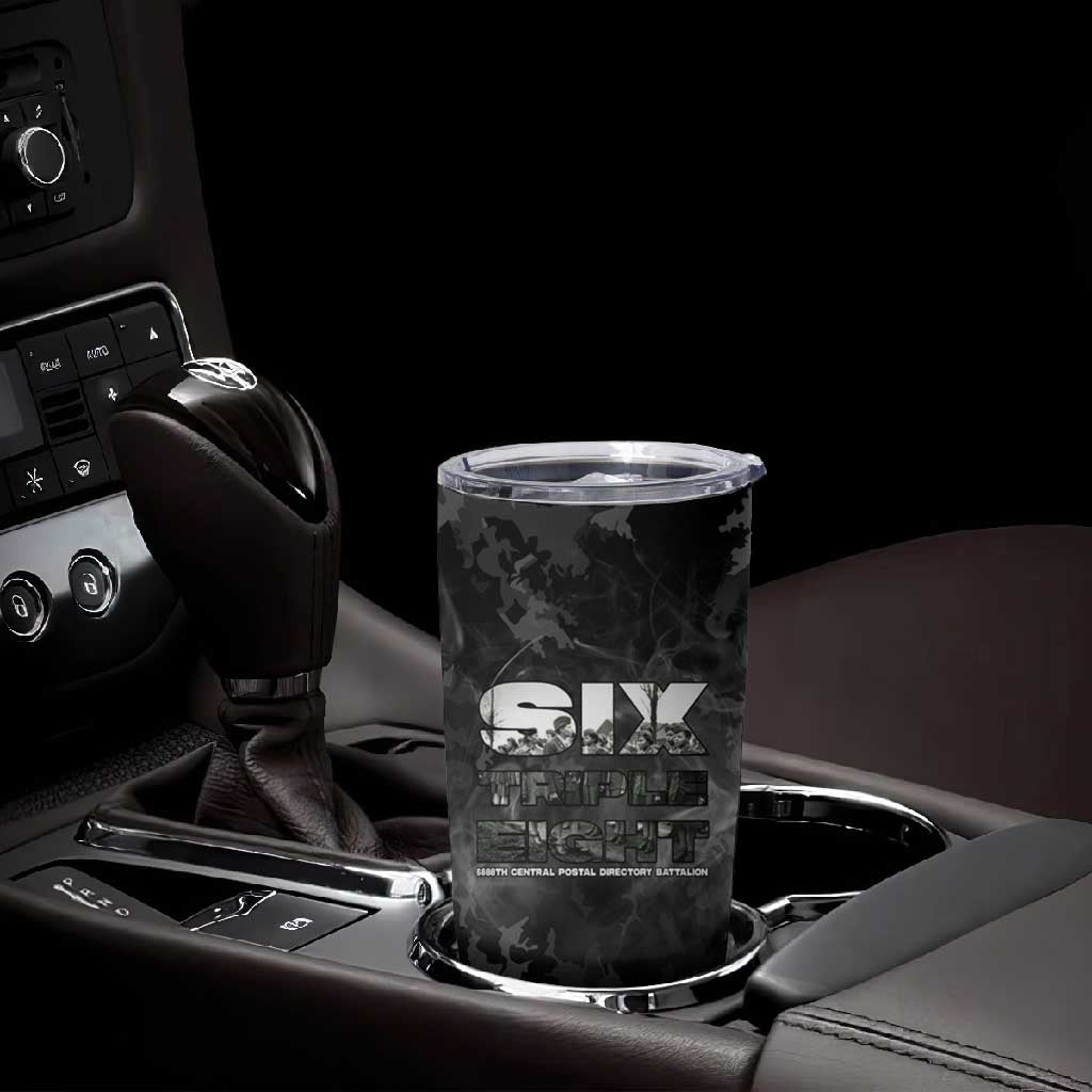 African American Heroes Tumbler Cup Six Triple Eight - Camo Style