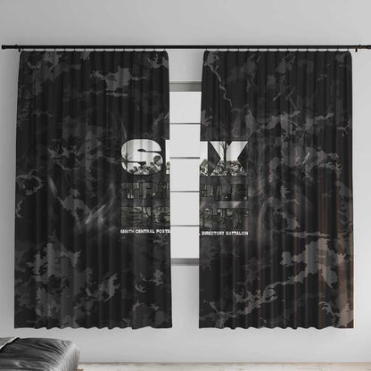 African American Heroes Window Curtain Six Triple Eight - Camo Style