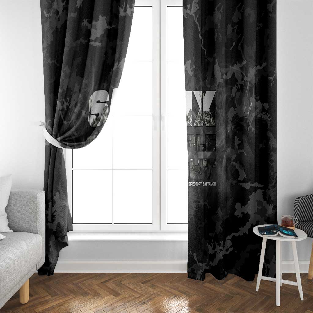 African American Heroes Window Curtain Six Triple Eight - Camo Style