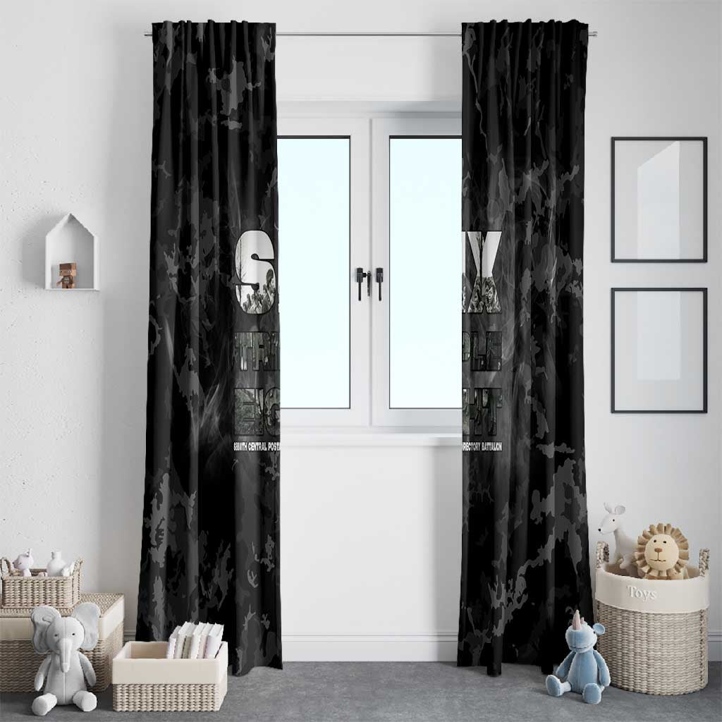 African American Heroes Window Curtain Six Triple Eight - Camo Style