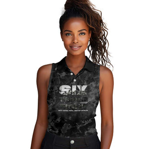 African American Heroes Women Sleeveless Polo Shirt Six Triple Eight - Camo Style