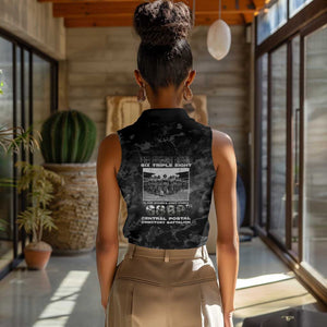 African American Heroes Women Sleeveless Polo Shirt Six Triple Eight - Camo Style