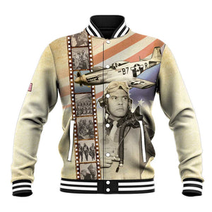Tuskegee Airmen Baseball Jacket Red Tail Legacy Film Striped Style