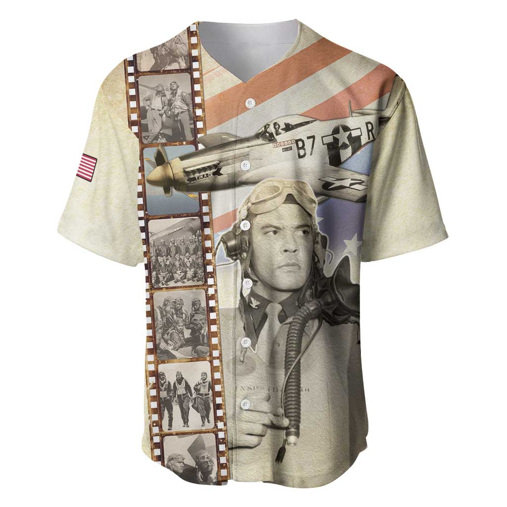Tuskegee Airmen Baseball Jersey Red Tail Legacy Film Striped Style