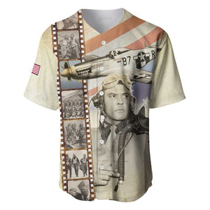 Tuskegee Airmen Baseball Jersey Red Tail Legacy Film Striped Style