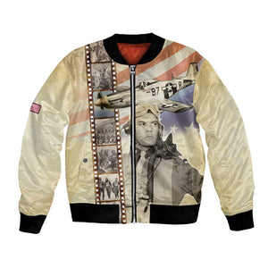 Tuskegee Airmen Bomber Jacket Red Tail Legacy Film Striped Style