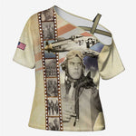 Tuskegee Airmen Cross Shoulder Shirt Red Tail Legacy Film Striped Style