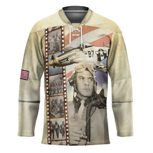Tuskegee Airmen Hockey Jersey Red Tail Legacy Film Striped Style