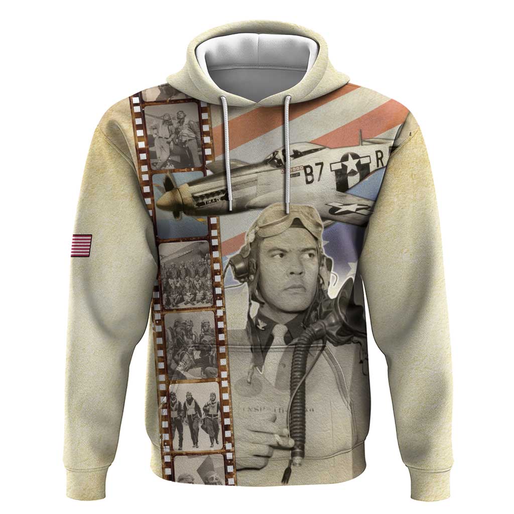 Tuskegee Airmen Hoodie Red Tail Legacy Film Striped Style