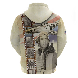 Tuskegee Airmen Hoodie Red Tail Legacy Film Striped Style
