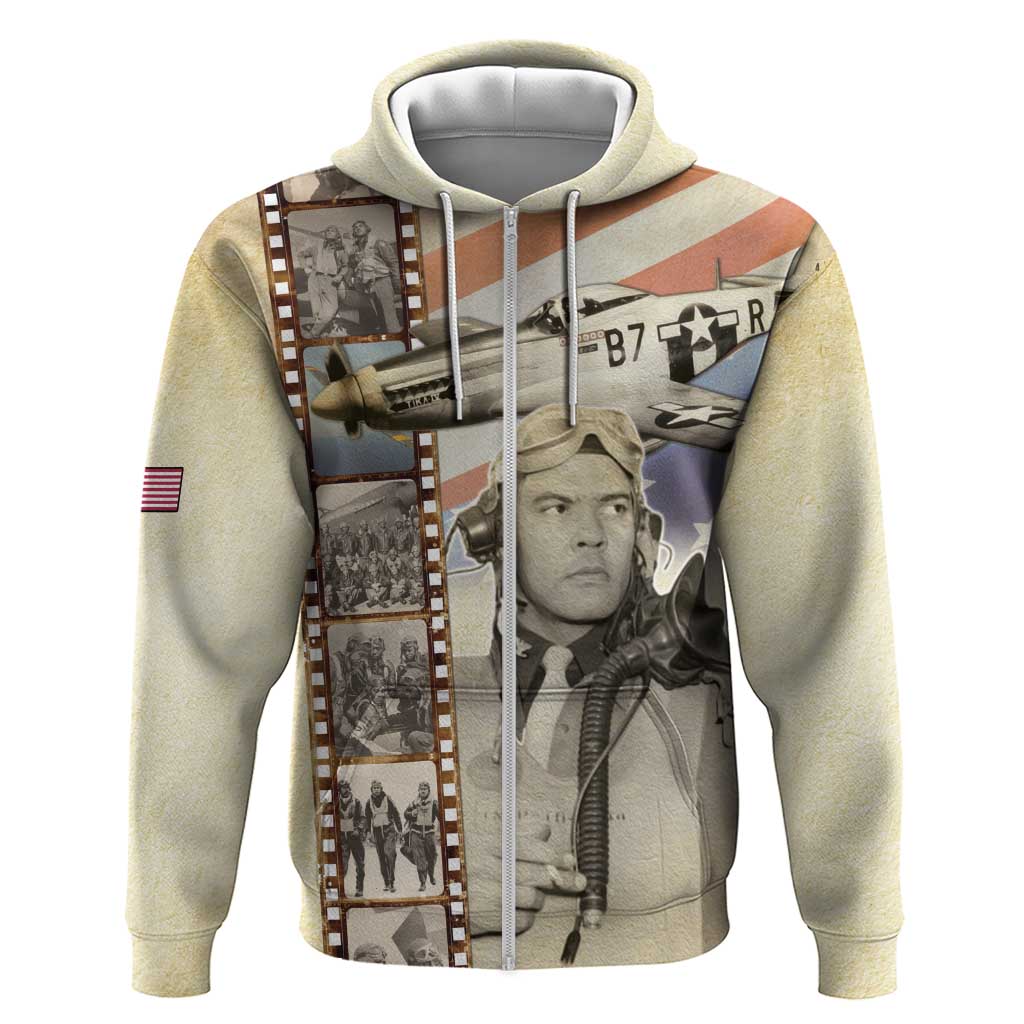 Tuskegee Airmen Hoodie Red Tail Legacy Film Striped Style