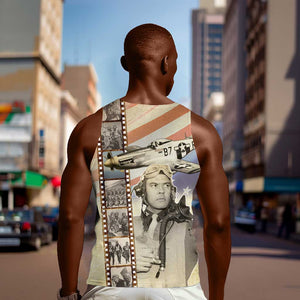 Tuskegee Airmen Men Tank Top Red Tail Legacy Film Striped Style