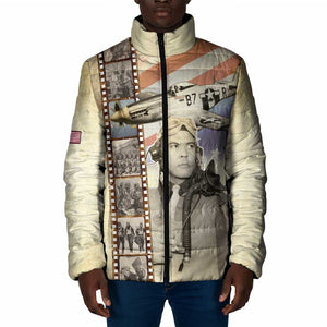 Tuskegee Airmen Padded Jacket Red Tail Legacy Film Striped Style