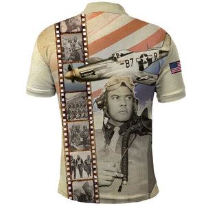 Tuskegee Airmen Polo Shirt Red Tail Legacy Film Striped Style