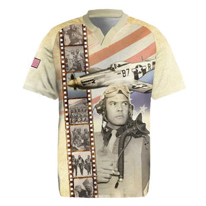 Tuskegee Airmen Rugby Jersey Red Tail Legacy Film Striped Style
