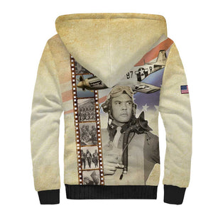 Tuskegee Airmen Sherpa Hoodie Red Tail Legacy Film Striped Style