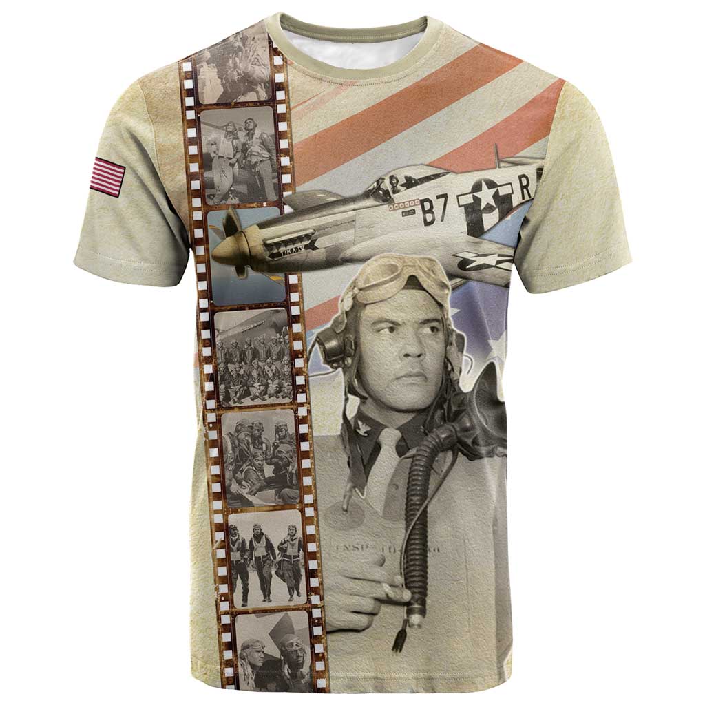 Tuskegee Airmen T shirt Red Tail Legacy Film Striped Style