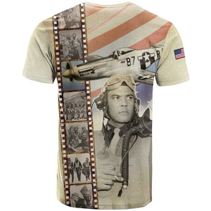 Tuskegee Airmen T shirt Red Tail Legacy Film Striped Style