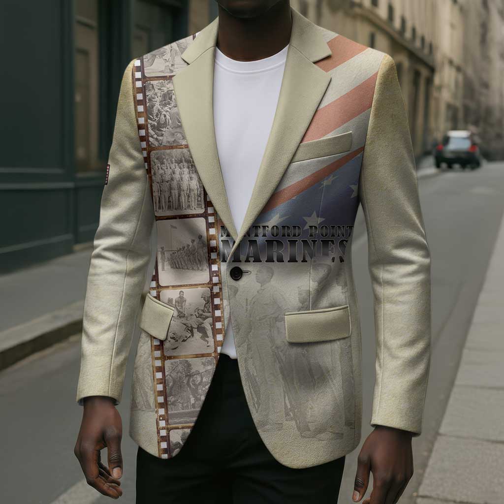 Montford Point Marines Blazer The First Black US Marines Film Striped Style