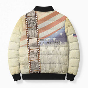 Montford Point Marines Bomber Puffer Jacket The First Black US Marines Film Striped Style