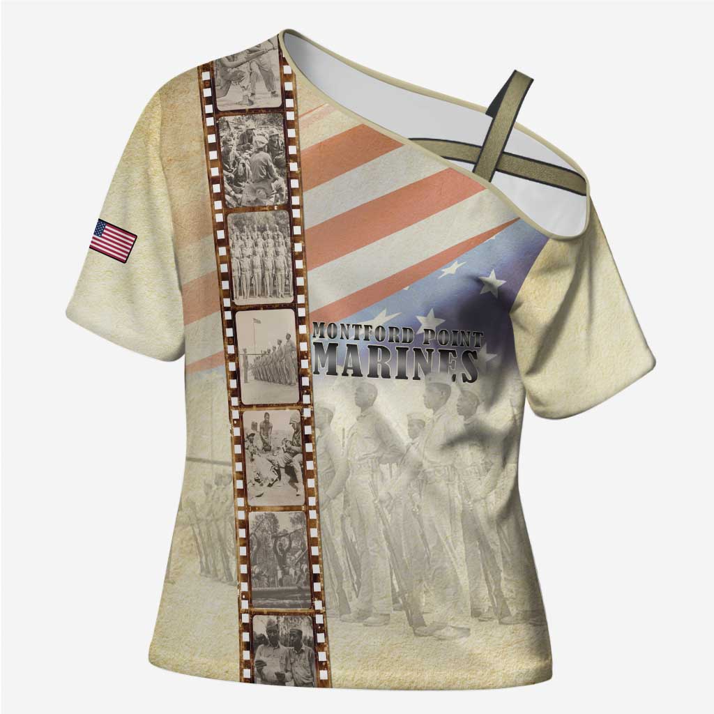 Montford Point Marines Cross Shoulder Shirt The First Black US Marines Film Striped Style