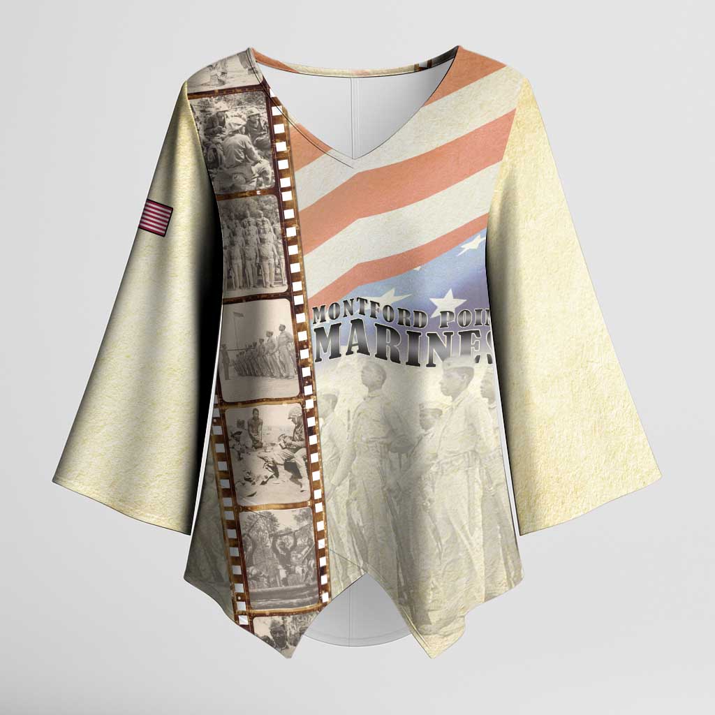 Montford Point Marines Kimono Sleeve Blouse The First Black US Marines Film Striped Style