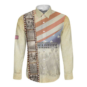 Montford Point Marines Long Sleeve Button Shirt The First Black US Marines Film Striped Style