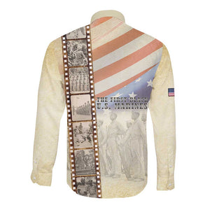 Montford Point Marines Long Sleeve Button Shirt The First Black US Marines Film Striped Style
