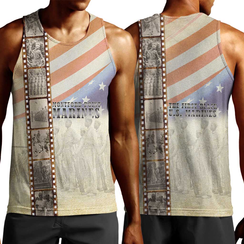 Montford Point Marines Men Tank Top The First Black US Marines Film Striped Style