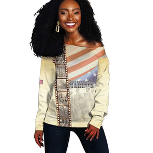 Montford Point Marines Off Shoulder Sweater The First Black US Marines Film Striped Style