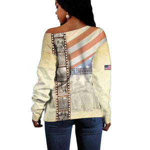 Montford Point Marines Off Shoulder Sweater The First Black US Marines Film Striped Style