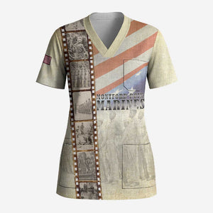 Montford Point Marines Scrub Top The First Black US Marines Film Striped Style
