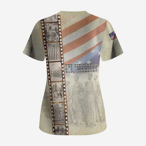 Montford Point Marines Scrub Top The First Black US Marines Film Striped Style