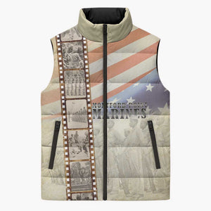 Montford Point Marines Sleeveless Puffer Jacket The First Black US Marines Film Striped Style