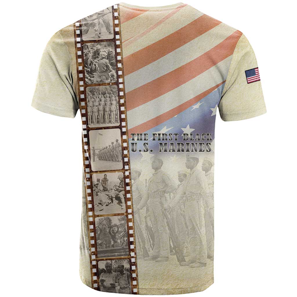 Montford Point Marines T shirt The First Black US Marines Film Striped Style