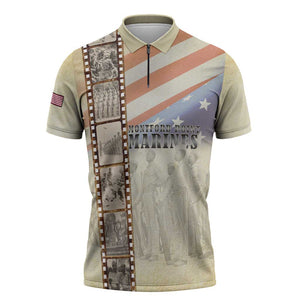 Montford Point Marines Zipper Polo Shirt The First Black US Marines Film Striped Style