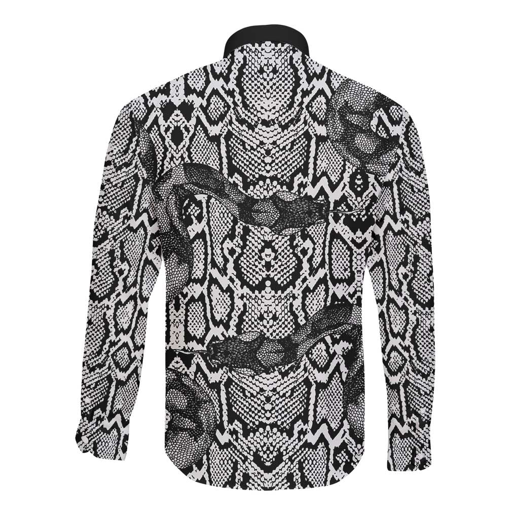 Snake African Skin Animals Pattern Long Sleeve Button Shirt