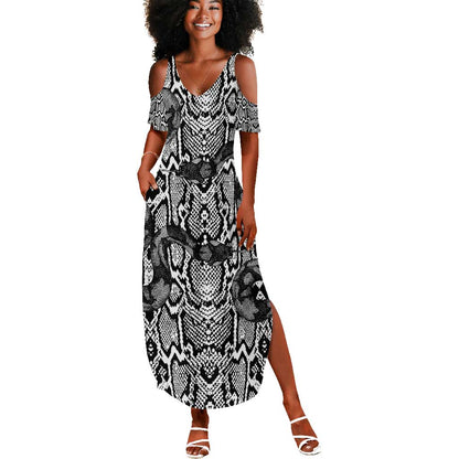 Snake African Skin Animals Pattern Summer Maxi Dress