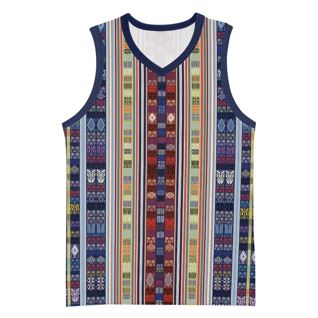 Lamba Mpanjaka Malagasy Traditional Pattern Basketball Jersey LT15